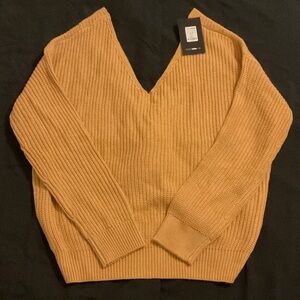 Fashion Nova V-Neck Sweater - Camel